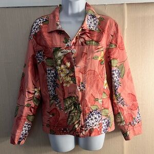 Multiples Coral Floral Beaded Jacket